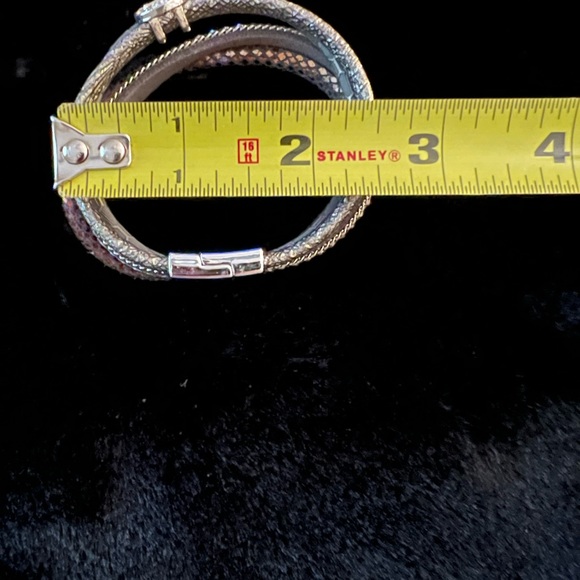 Multi Layer Leather Bracelet for Women Boho Rhinestone Wristband Bangles - Picture 4 of 6